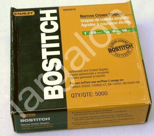 Bostitch narrow crown staples sx50353/4g partial box of 4700 used for sale