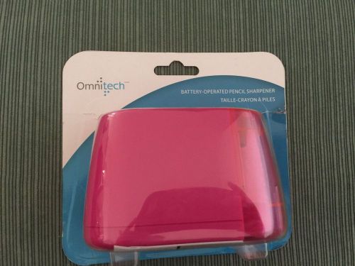 NEW Pink Omnitech Battery Operated Pencil Sharpener Batteries Not Included
