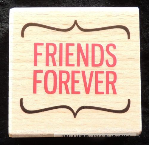 Rubber Stamp FRIENDS FOREVER Image 1-3/4&#034; x 1-1/2&#034; Paper Craft Cards Scrapbook