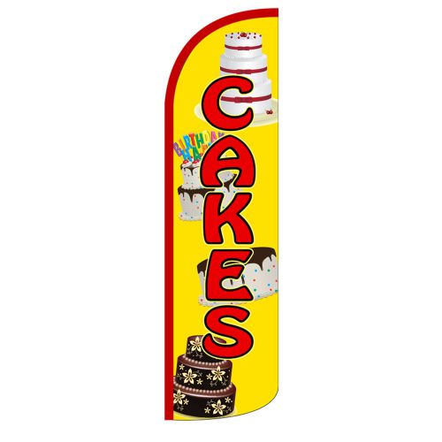 Cakes windless swooper flag jumbo full sleeve banner + pole made in usa for sale