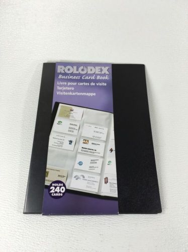 Rolodex Business Card Book 240 Capacity 12 Pages 12 A-Z Tabs Black Plastic New