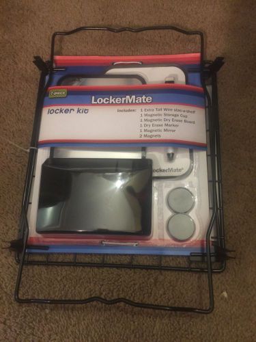 LOCKER MATE 7pc School Shelf Kit BLACKMagnets+Mirror+Dry Erase Board+Marker+MORE