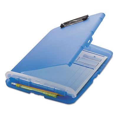 Low Profile Storage Clipboard, 1/2&#034; Capacity, Holds 8 1/2 x 11, Translucent Blue