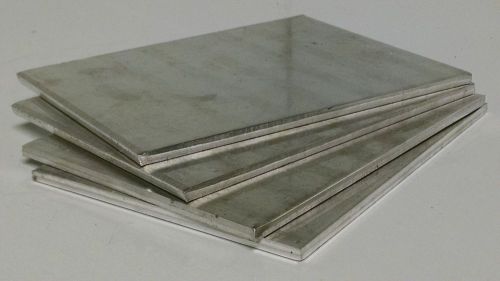 4 piece 6-1/4&#034;x 4-1/2&#034; x 3/16&#034; aluminum flat sheet plate scrap stock metal for sale