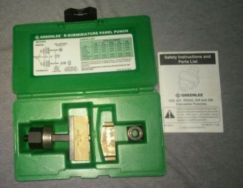 Greenlee rs232 25-pin d-sub panel punch for sale