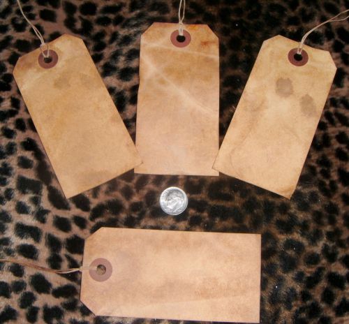SALE**200**Large Hang Tags Grunged,Primitive,Vintage inspired,Coffee ,