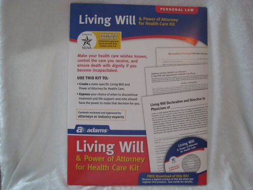 Living Will Kit &amp; Power of Attorney for Health Care Kit - Adams
