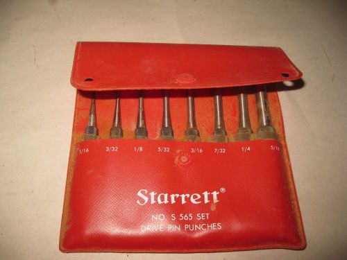 STARRETT S 565 8 PC. DRIVE PIN PUNCH SET, 4&#034;