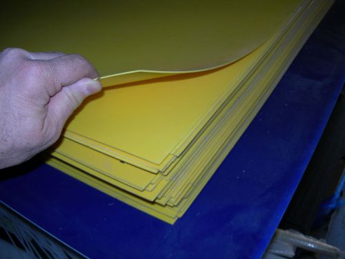 Yellow styrene polystyrene plastic sheet .060&#034; thick 12&#034; x 18&#034; for sale