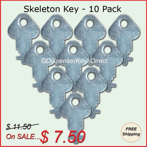 &#034;universal&#034; skeleton key for paper towel &amp; toilet tissue dispensers - (10/pk.) for sale