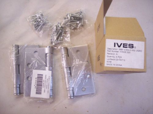 IVES 5BB 4.5X4.5 652 US26D BALL BEARING HINGES WITH SCREWS