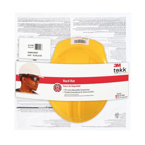 3M 91296-00001T Tekk Protection Hard Hat, Yellow