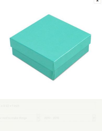 100 Rigid Gloss Aqua Teal Jewelry Boxes -3 1/2 x 3 1/2 x 1 inches, Chipboard