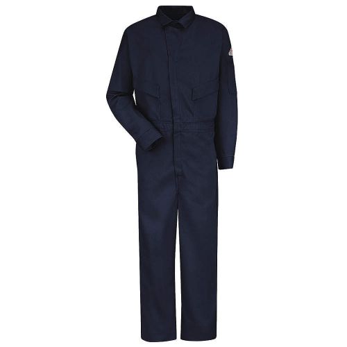 BULWARK CLD4NV Flame-Resistant Coverall, Navy, 52 In Tall, NEW, FREE SHIP, @PA@