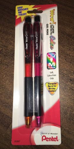 Pentel Wow! Gel Colors Pens 2 Pack. Pink And Orange Ink