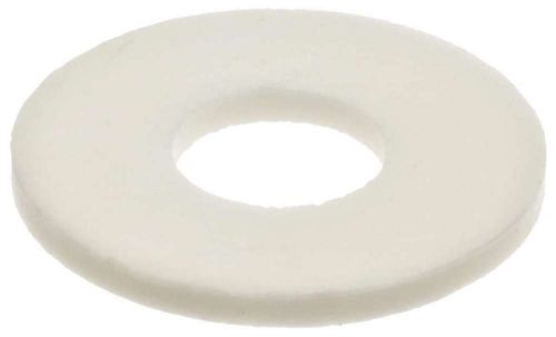 Ceramic Flat Washer, White, #4 Hole Size, 0.1250&#034; ID, 0.3750&#034; OD, 0.0400&#034; Nomina