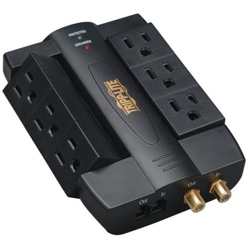 Tripp lite htswivel6 6-outlet swivel surge protector coaxial/phone protection for sale
