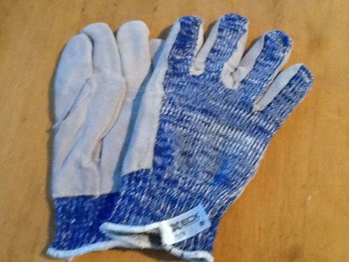 7 pairs large size 9 cut level 5 cut resistant work gloves with leather palm