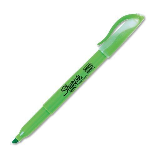 Sanford Sharpie Accent Pocket Style Highlighter, Chisel Tip, Fluorescent Green,