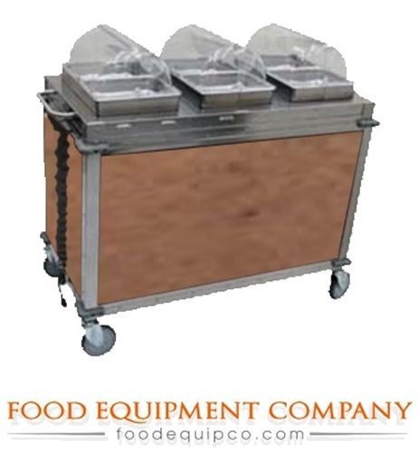 Cadco cbc-hc-l1 mobile hot/cold buffet cart with flame soapstone for sale