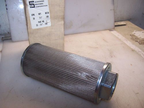 New schroeder 1-1/2&#034; npt suction strainer filter ss-1-1/2-100  30 gpm 100 mesh for sale