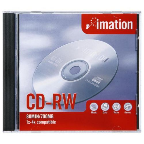 2 BLANK DISCS Imation CD-RW Disc, Slim Jewel Cases, 4x, 700 MB CDRW