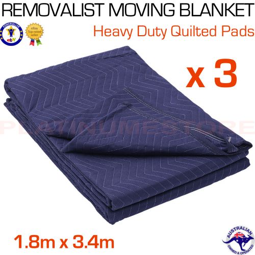 3 x furniture protection moving blankets removalist pads quilted padded blanket for sale