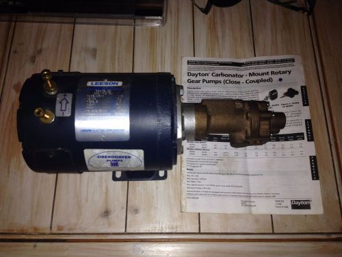 Oberdorfer 115v HJF T46823  Gear Pump for Oil &amp; Diesel Fuel LEESON C4D17NZ15A