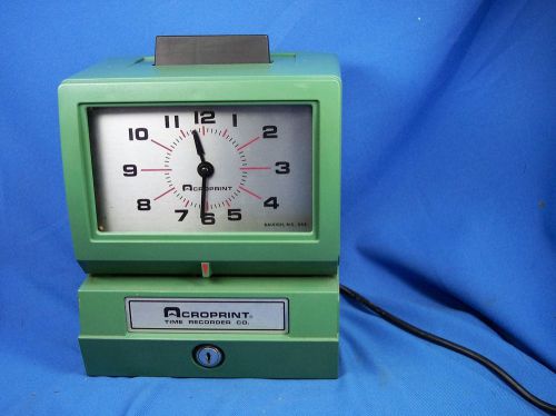 Acroprint Time Clock with key 125QR4 Works