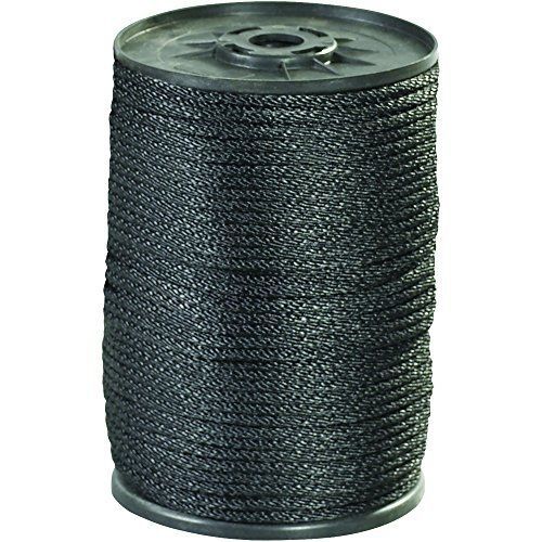 BOX USA BTWR120 Solid Braided Nylon Rope, 1/4&#034;, 1,150 lb., 500&#039;, Black