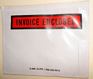 INVOICE ENCLOSED PACKING SUPPLIES 5.5&#034; X 4.5&#034;,  900+/- PCS CLEAR ADHESIVE BACKED