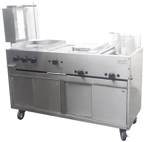 Ekono cabinet taco cart. all in one. gyro, griddle, broiler, steamer &amp; fryers for sale