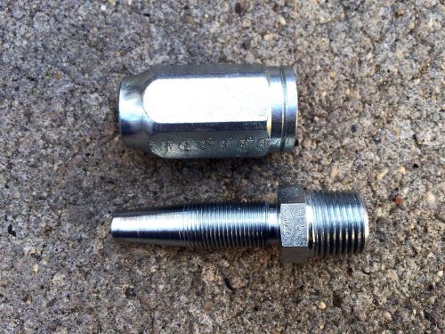 Gates 3/8&#034; Reusable Coupler Hydraulic Fittings Solid for 2-Wire Hose