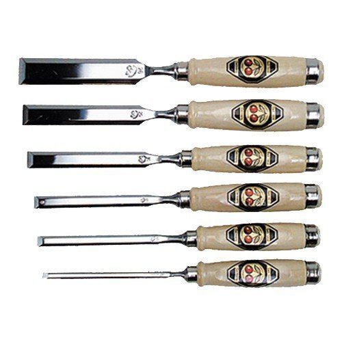 Two Cherries 6 Piece Chisel Set - Woodcarving - 6, 10, 12, 16, 20 &amp; 26mm