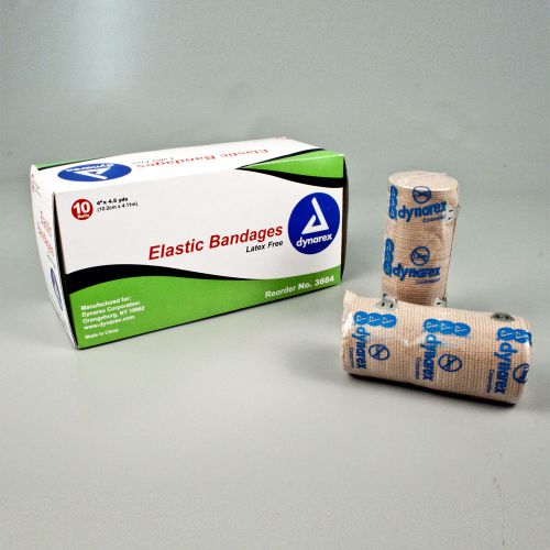 50/Case Elastic Bandages, Ace Rubber Wraps,  4&#034; X 4.5 Yds Dynarex 3664