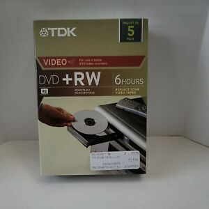 TDK DVD+RW Home Video Recording ReWriteable DVD 5-Pack New Sealed, FREE SHIPPING