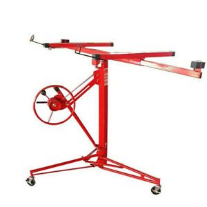 11FT Drywall Panel Lift Hoist Dry Wall Rolling Caster Lifter Construction Tool