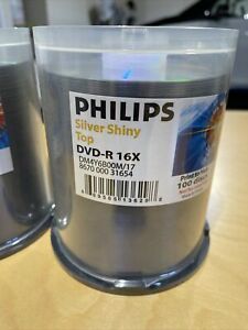 200-pk Philips 16x DVD-R Silver Shiny Thermal Printable Blank DVD Media Disk