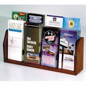 Wooden Mallet Countertop 8 Pocket Brochure Display, Mahogany