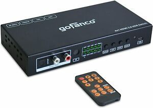 gofanco 4K 4x1 HDMI 2.0 Switch Audio Extractor &amp; Mixing @60Hz 4:4:4 HDR10