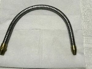 18&#034; flex. metal coolant hose 1/2&#034; NPT male, brass fittings, new cond. old stock