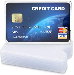kwmobile 10 Pieces Credit Card Sleeves - Transparent ID Holders