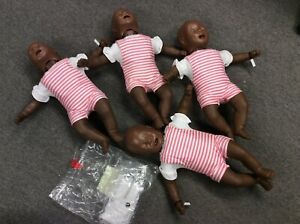 4x BLACK AFRICAN LAERDAL BABY ANNE INFANT CPR NURSING TRAINING MANIKIN FIRST AID
