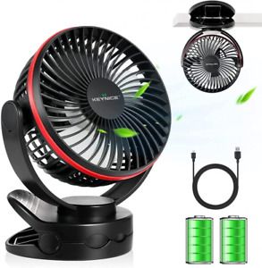 Battery Operated Fan with Hanging Hook, Portable Camping Fan with Night Light