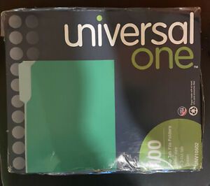 Universal Deluxe Colored Top Tab File Folders 1/3-Cut Tabs Letter Size Green 100