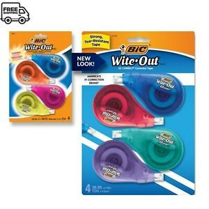 BIC White-Out Brand EZ Correct Correction Tape 4 Pack BIC Wite Out Tape