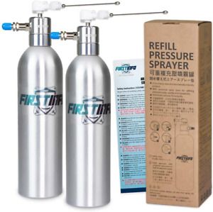 FIRSTINFO 2 Sets Aluminum Can Pneumatic/Manual Refillable Fluid/Oil Pressure