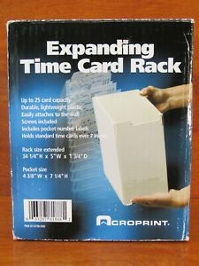 Acroprint 25 Pocket Expanding Time Card Rack Wall Mounted for 7&#034; Time Cards