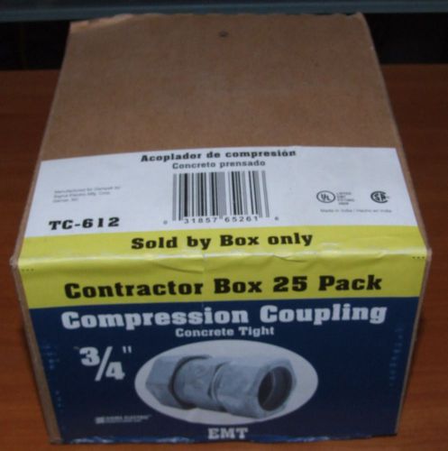 Sigma Electric 3/4&#034; EMT Compression Coupling BOX OF 25 - BRAND NEW