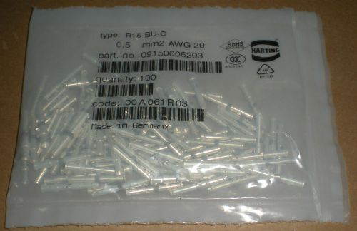 HARTING 09150006203 CONTACT FEMALE INSERT SILVER PLATED 20 AWG CRIMP CONTACT
